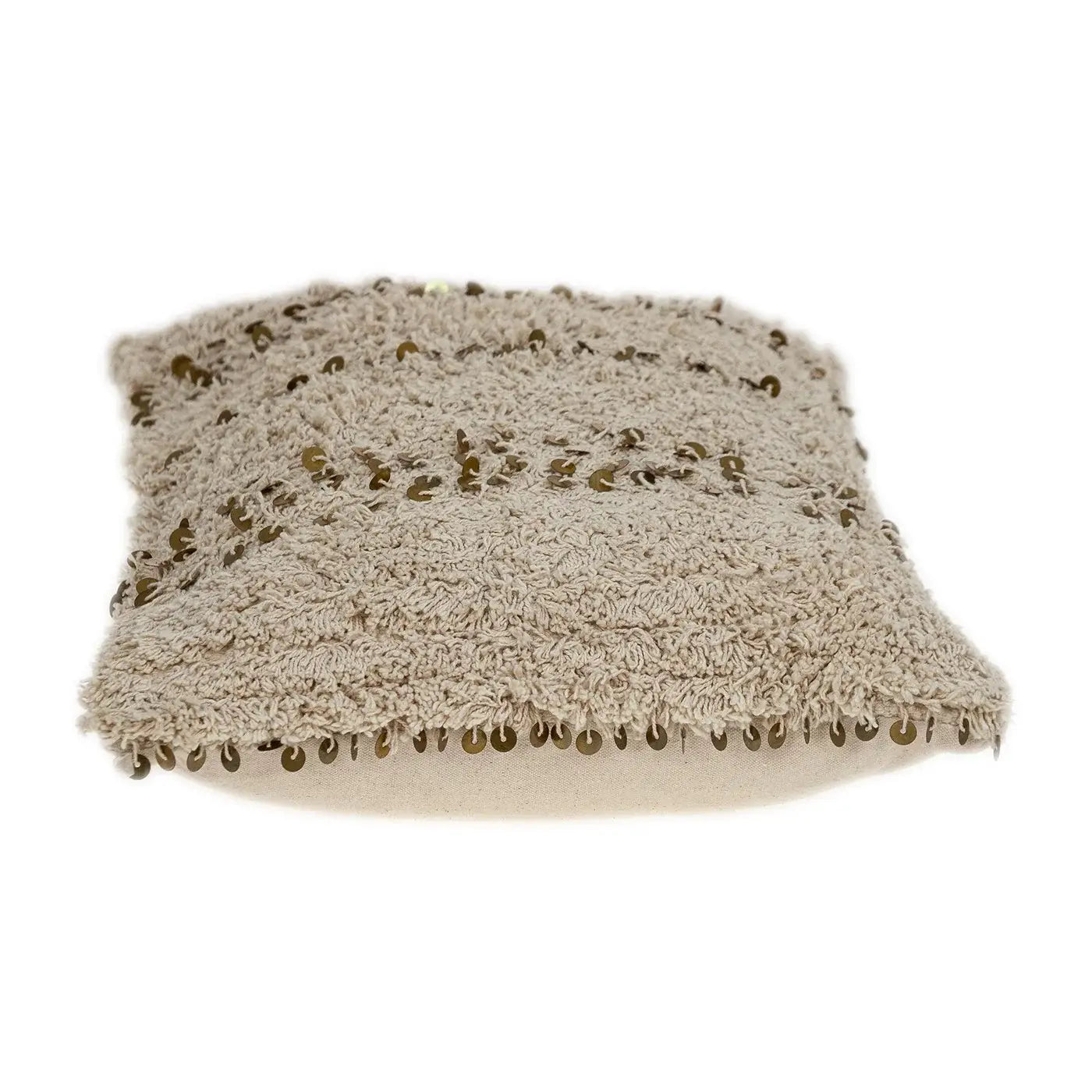 Boho Woven Shaggy Sequin Lumbar Pillow - Homeroots - Flyclothing LLC