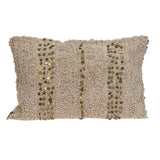 Boho Woven Shaggy Sequin Lumbar Pillow - Homeroots