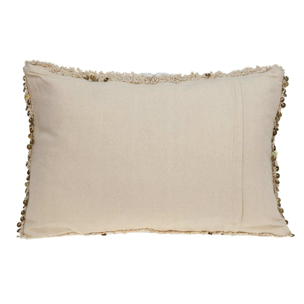 Boho Woven Shaggy Sequin Lumbar Pillow - Homeroots - Flyclothing LLC