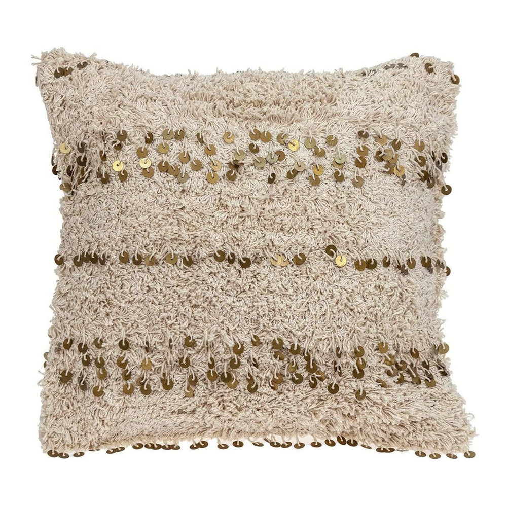 Boho Woven Shaggy Sequin Throw Pillow - Homeroots - Flyclothing LLC