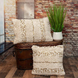 Boho Woven Shaggy Sequin Throw Pillow - Homeroots - Flyclothing LLC