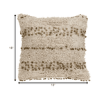 Boho Woven Shaggy Sequin Throw Pillow - Homeroots - Flyclothing LLC