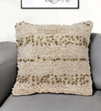Boho Woven Shaggy Sequin Throw Pillow - Homeroots