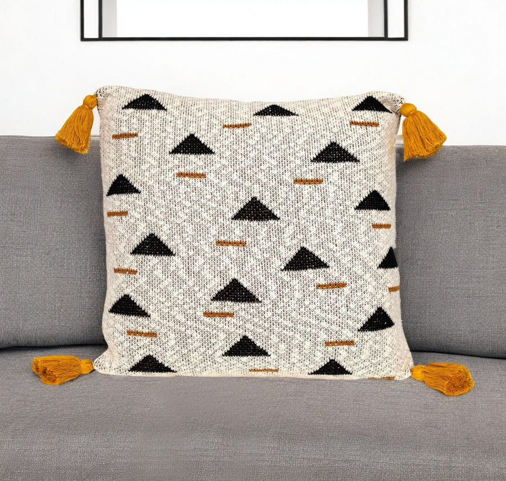 Natural Knitted Throw Pillow - Homeroots