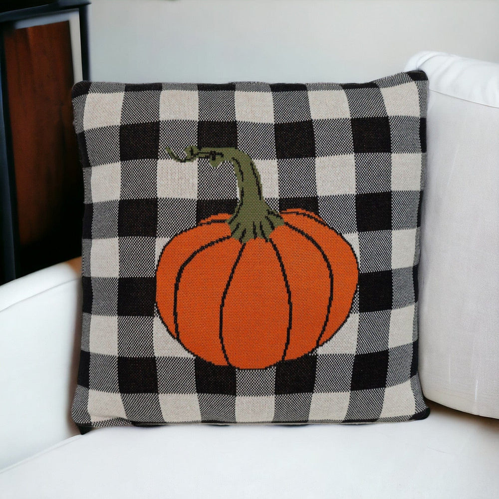 Buffalo Check Pumpkin Throw Pillow - Homeroots