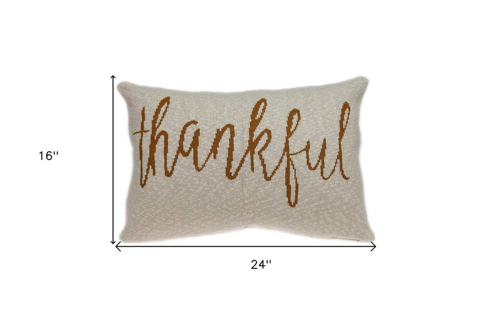 Thankful Decorative Pillow - Homeroots - Flyclothing LLC