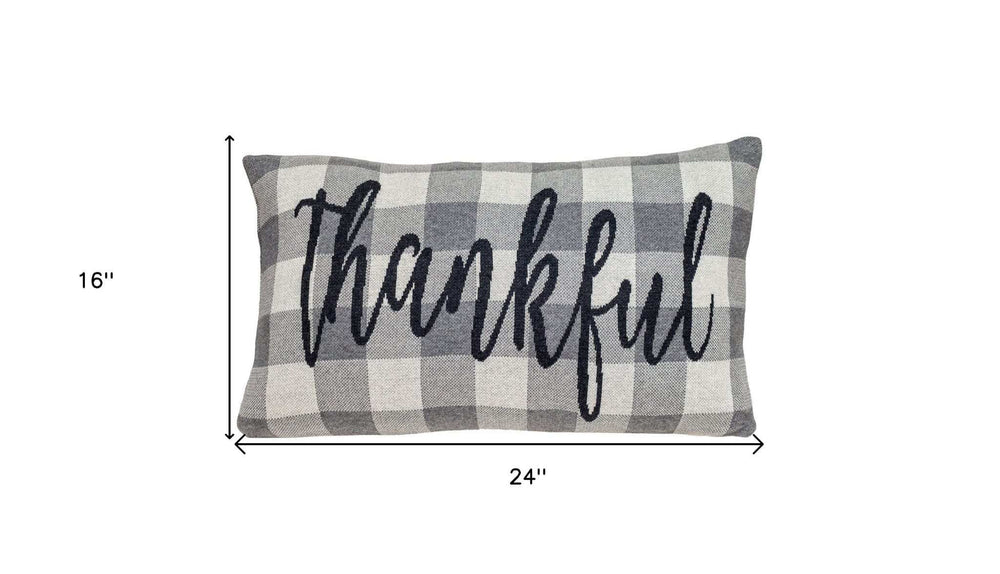 Thankful Buffalo Plaid Lumbar Throw Pillow - Homeroots - Flyclothing LLC