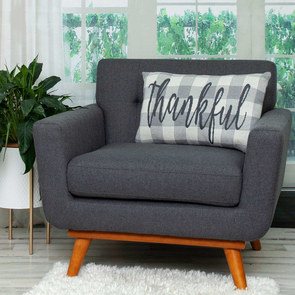 Thankful Buffalo Plaid Lumbar Throw Pillow - Homeroots - Flyclothing LLC