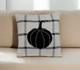 Grey Plaid Pumpkin Throw Pillow - Homeroots