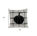Grey Plaid Pumpkin Throw Pillow - Homeroots - Flyclothing LLC