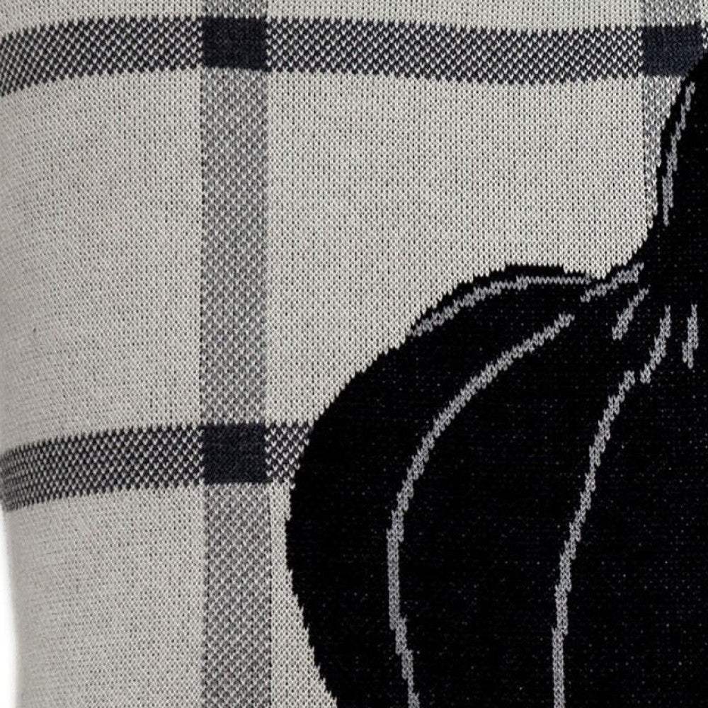 Grey Plaid Pumpkin Throw Pillow - Homeroots - Flyclothing LLC