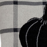 Grey Plaid Pumpkin Throw Pillow - Homeroots