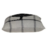 Grey Plaid Pumpkin Throw Pillow - Homeroots