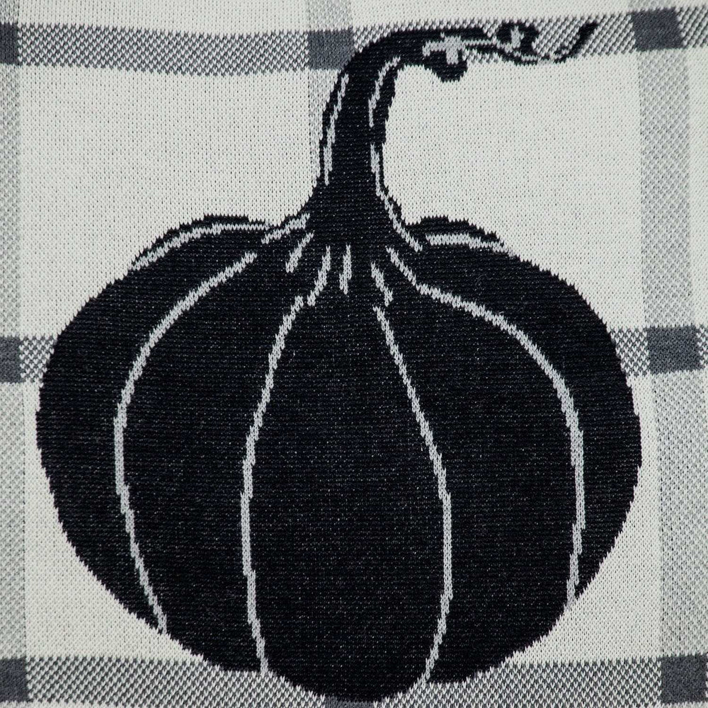 Grey Plaid Pumpkin Throw Pillow - Homeroots - Flyclothing LLC