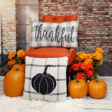 Grey Plaid Pumpkin Throw Pillow - Homeroots - Flyclothing LLC