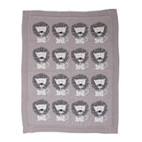 Grey Lots Of Lions Woven Knitted Baby Blanket - Homeroots - Flyclothing LLC