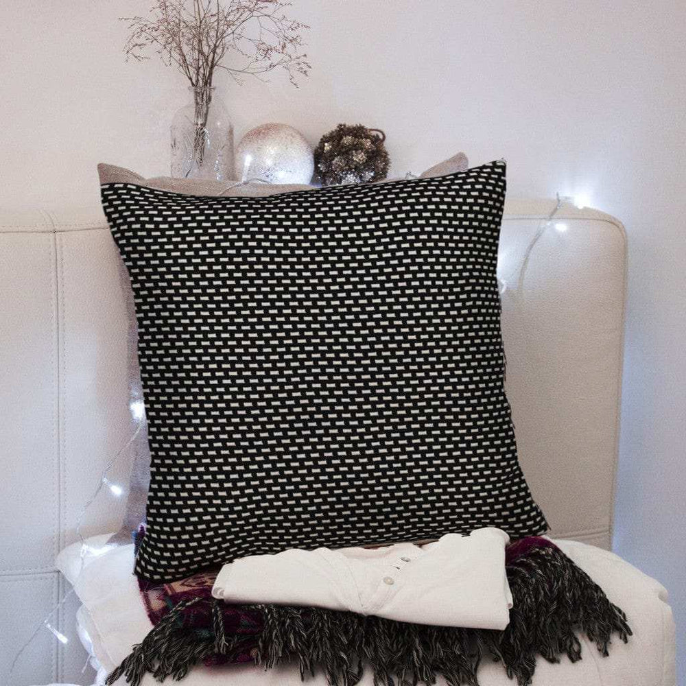 Super Black And White Check Throw Pillow - Homeroots - Flyclothing LLC