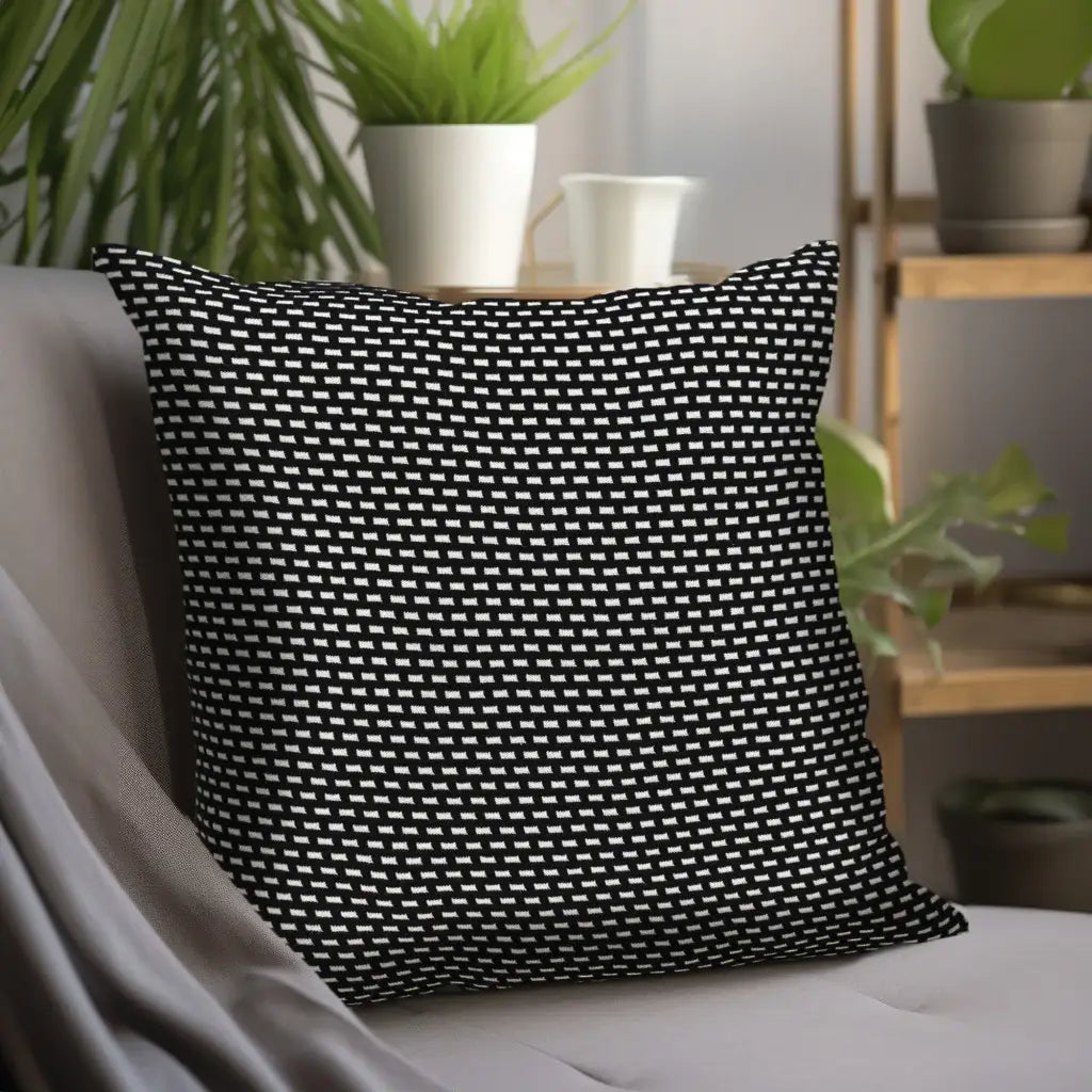 Super Black And White Check Throw Pillow - Homeroots - Flyclothing LLC