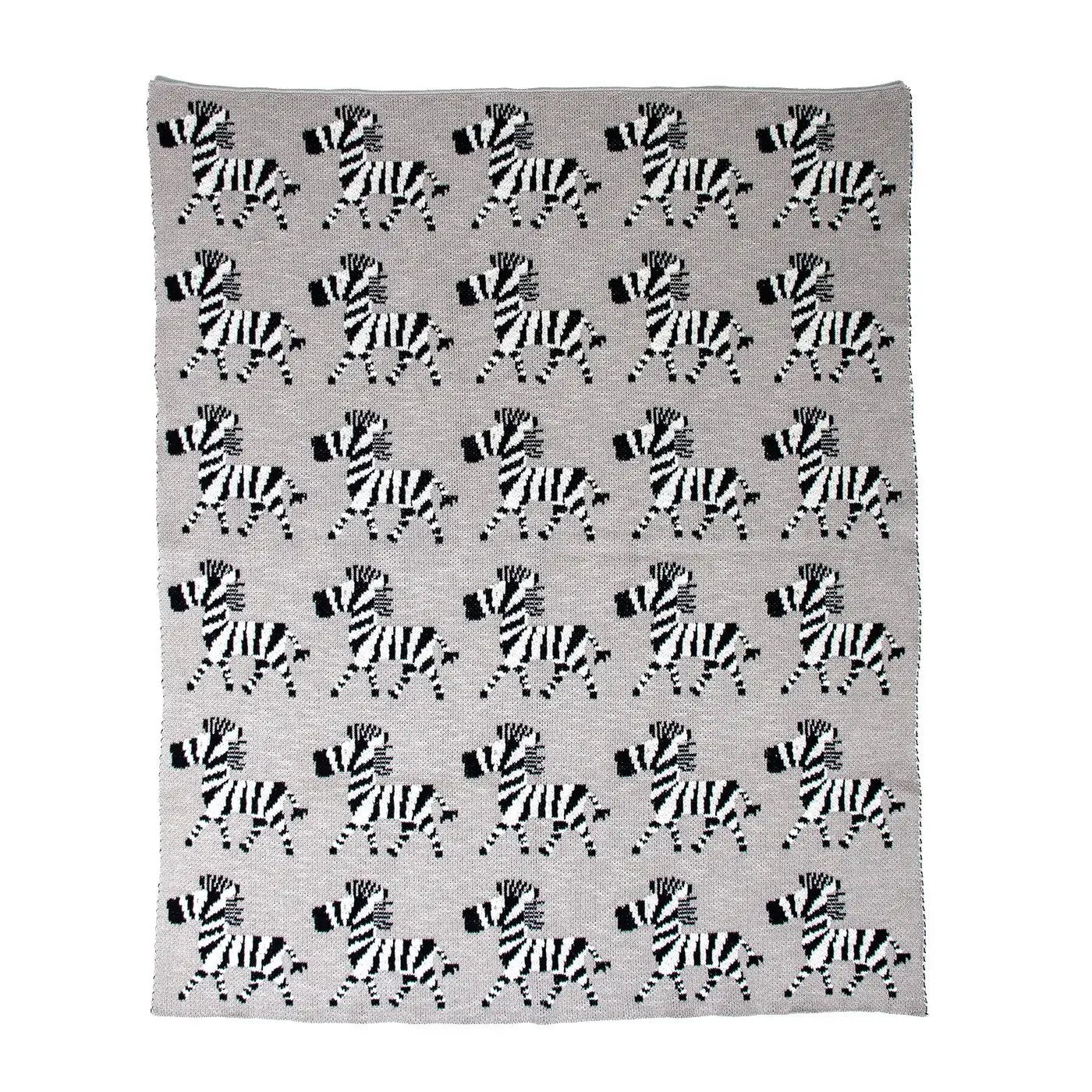 Grey Lots Of Zebras Woven Knitted Baby Blanket - Homeroots - Flyclothing LLC
