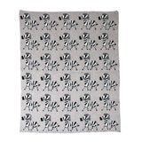 Grey Lots Of Zebras Woven Knitted Baby Blanket - Homeroots