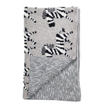 Grey Lots Of Zebras Woven Knitted Baby Blanket - Homeroots