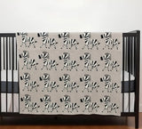 Grey Lots Of Zebras Woven Knitted Baby Blanket - Homeroots - Flyclothing LLC