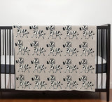 Grey Lots Of Zebras Woven Knitted Baby Blanket - Homeroots