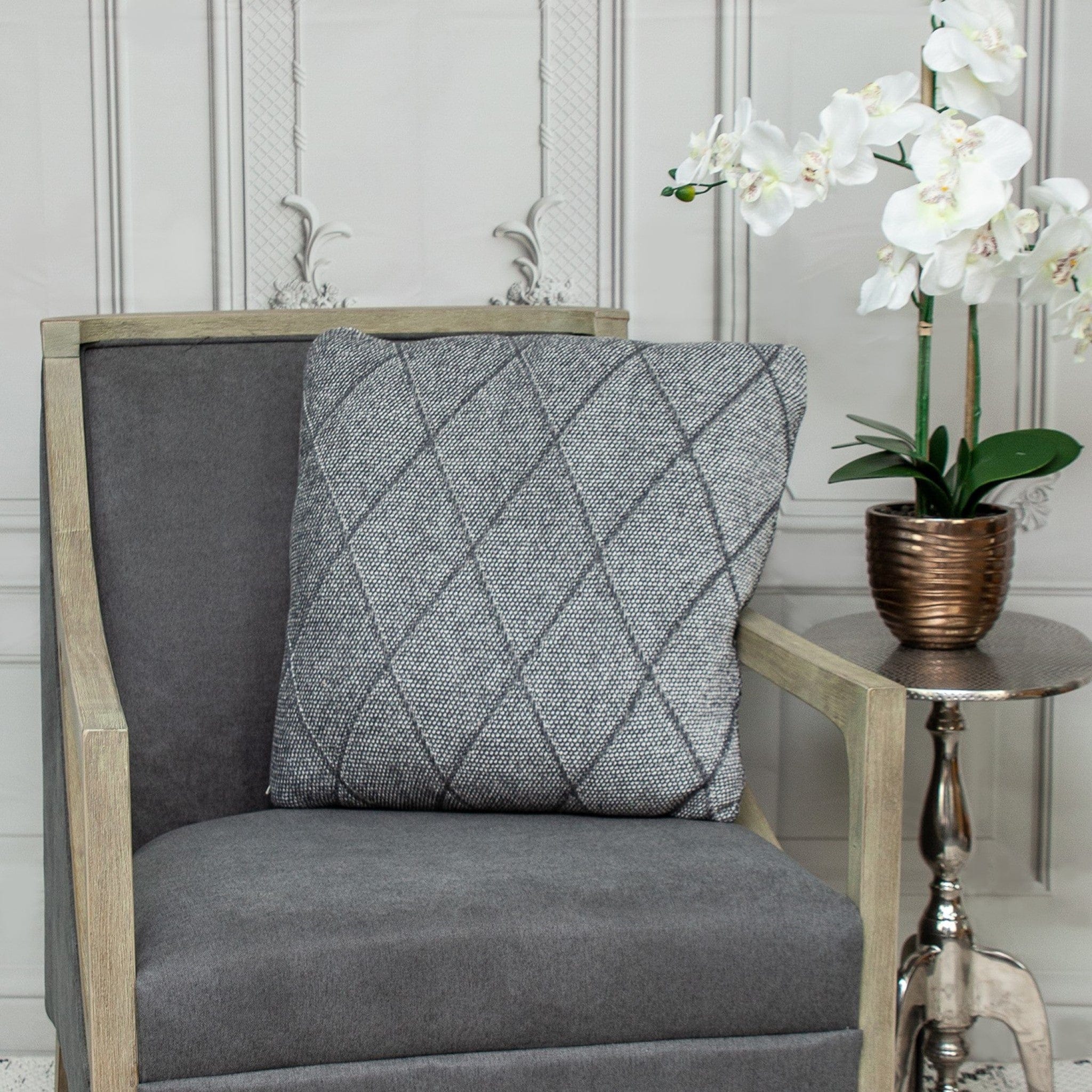 20" Gray Cotton Throw Pillow - Homeroots - Flyclothing LLC