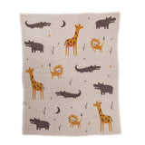 Zoo Animals Woven Knitted Baby Blanket - Homeroots - Flyclothing LLC