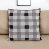 Lead Grey Checkered Pillow - Homeroots