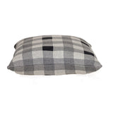 Lead Grey Checkered Pillow - Homeroots