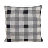 Lead Grey Checkered Pillow - Homeroots