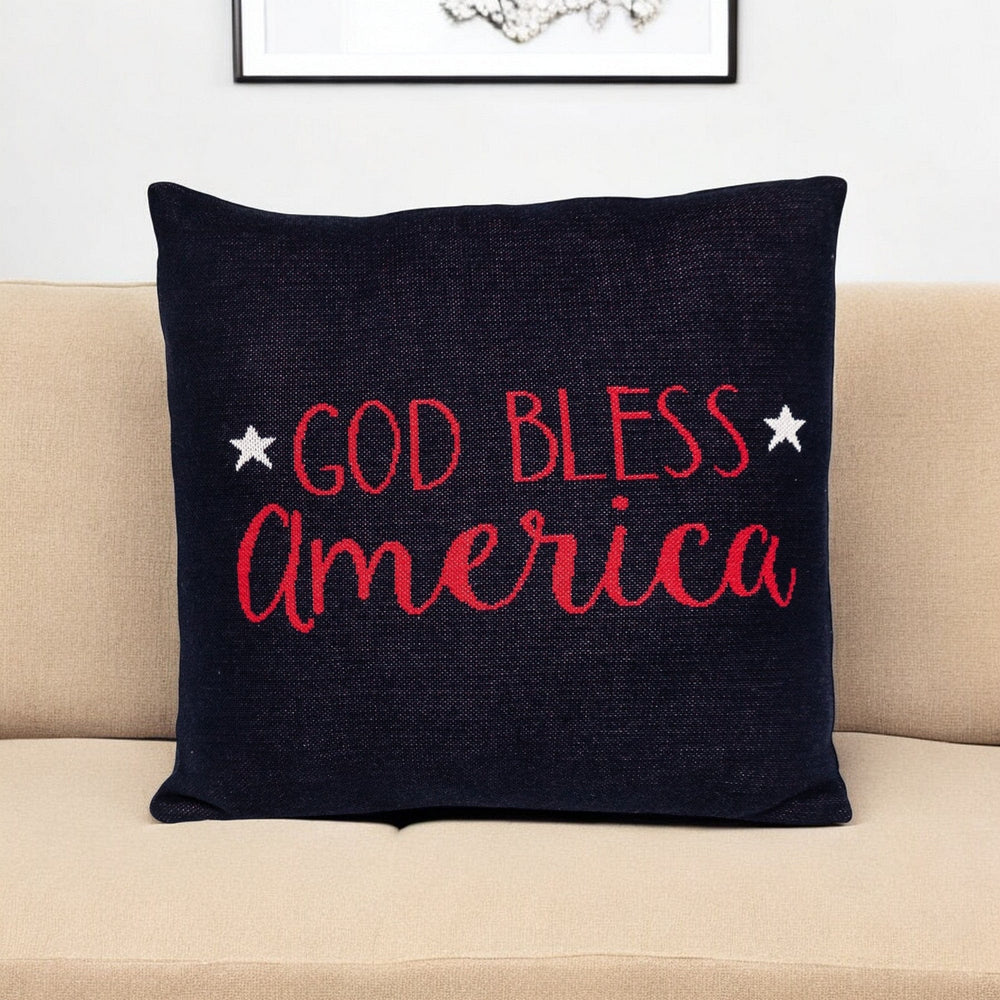 Navy Blue Patriotic Throw Pillow - Homeroots