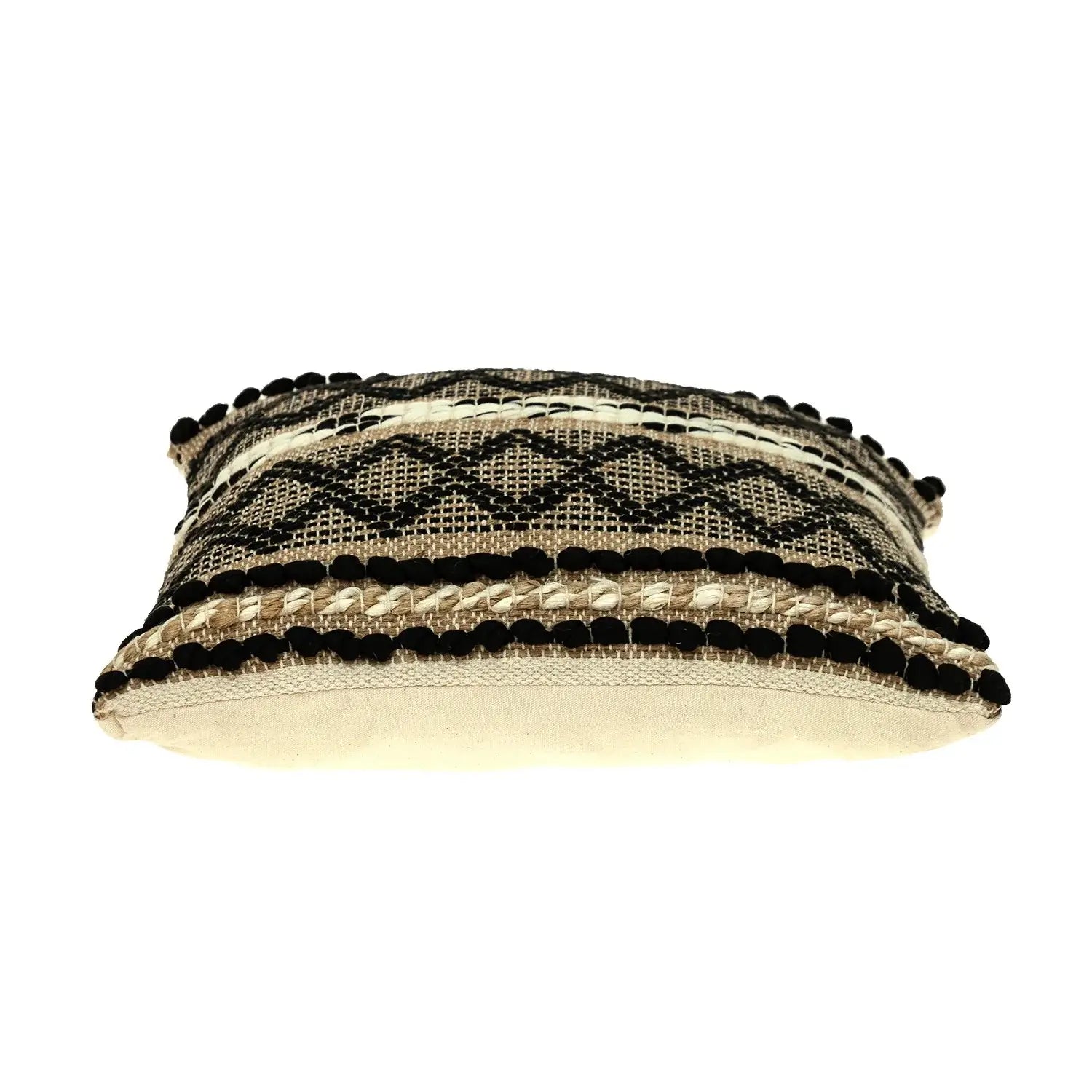 Black And Sand Woven Decorative Pillow - Homeroots - Flyclothing LLC