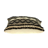Black And Sand Woven Decorative Pillow - Homeroots