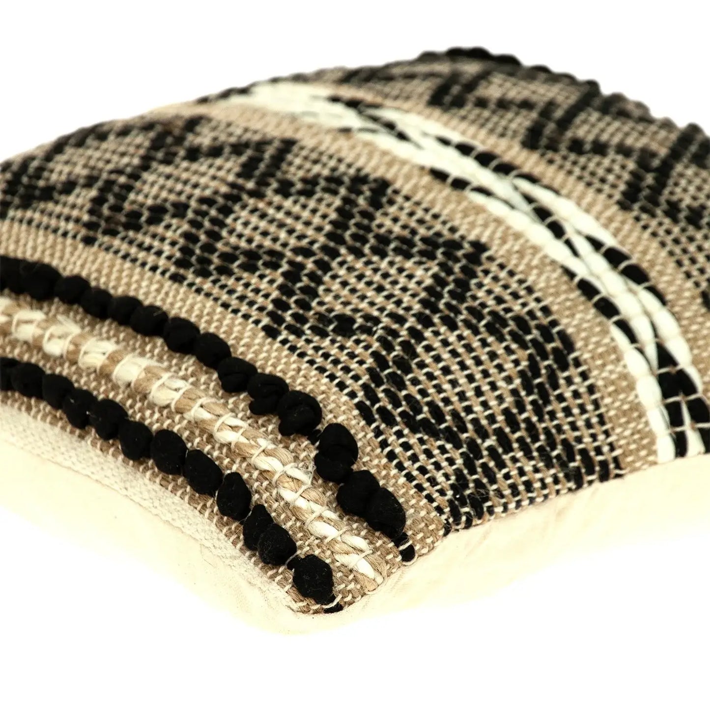 Black And Sand Woven Decorative Pillow - Homeroots - Flyclothing LLC