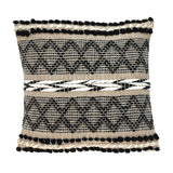 Black And Sand Woven Decorative Pillow - Homeroots - Flyclothing LLC