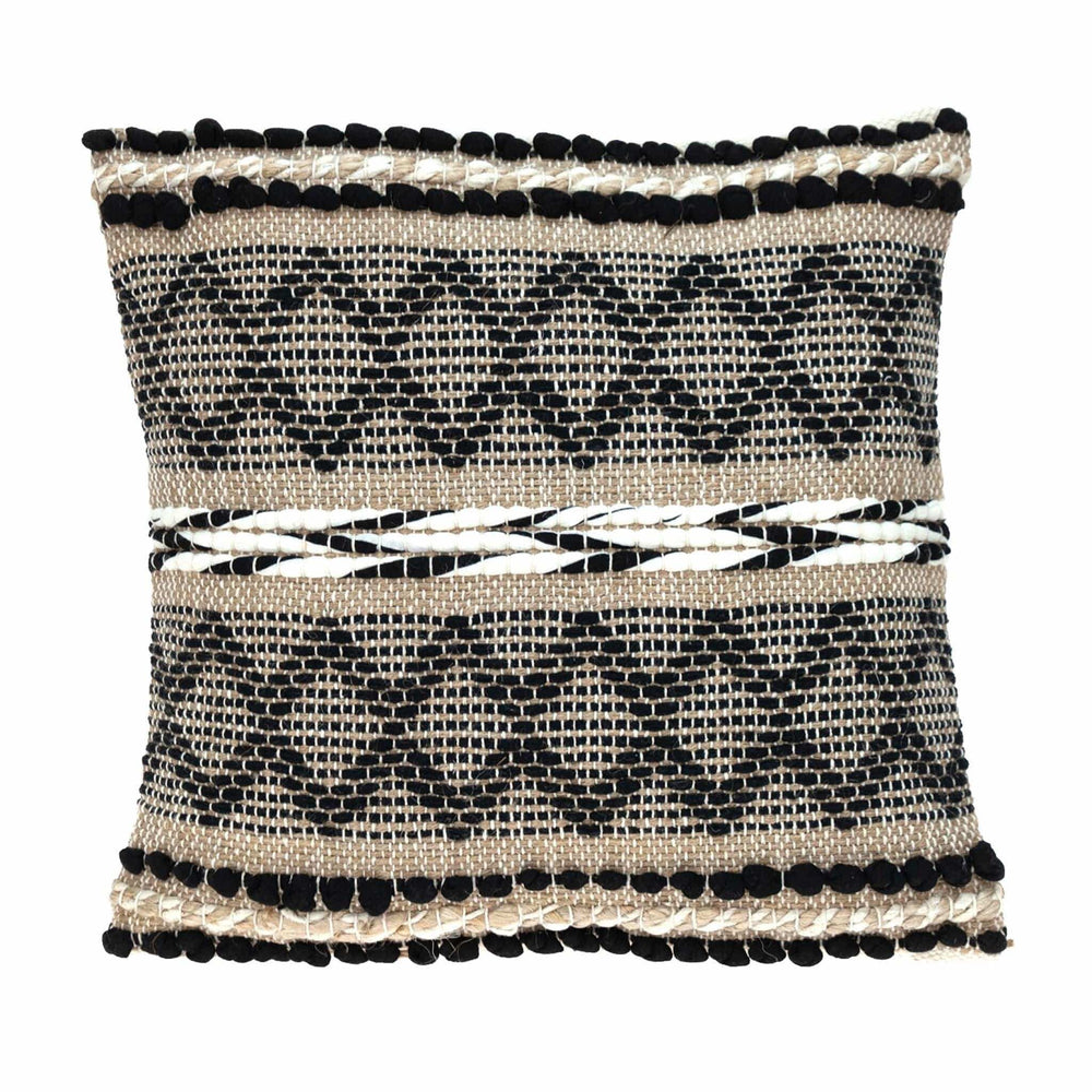 Black And Sand Woven Decorative Pillow - Homeroots - Flyclothing LLC