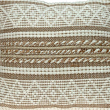 Linen And Brown Jute Throw Pillow - Homeroots