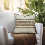 Linen And Brown Jute Throw Pillow - Homeroots - Flyclothing LLC