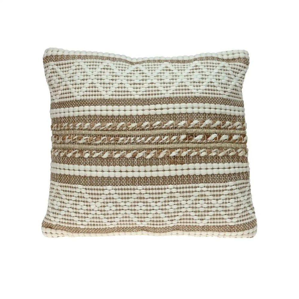Linen And Brown Jute Throw Pillow - Homeroots - Flyclothing LLC