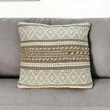 Linen And Brown Jute Throw Pillow - Homeroots