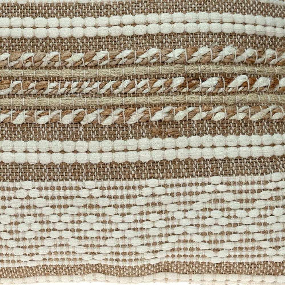 Linen And Brown Jute Throw Pillow - Homeroots - Flyclothing LLC