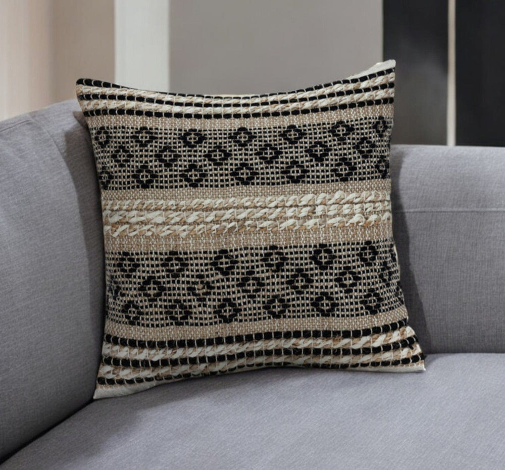 18" Chocolate Cotton Blend Throw Pillow - Homeroots