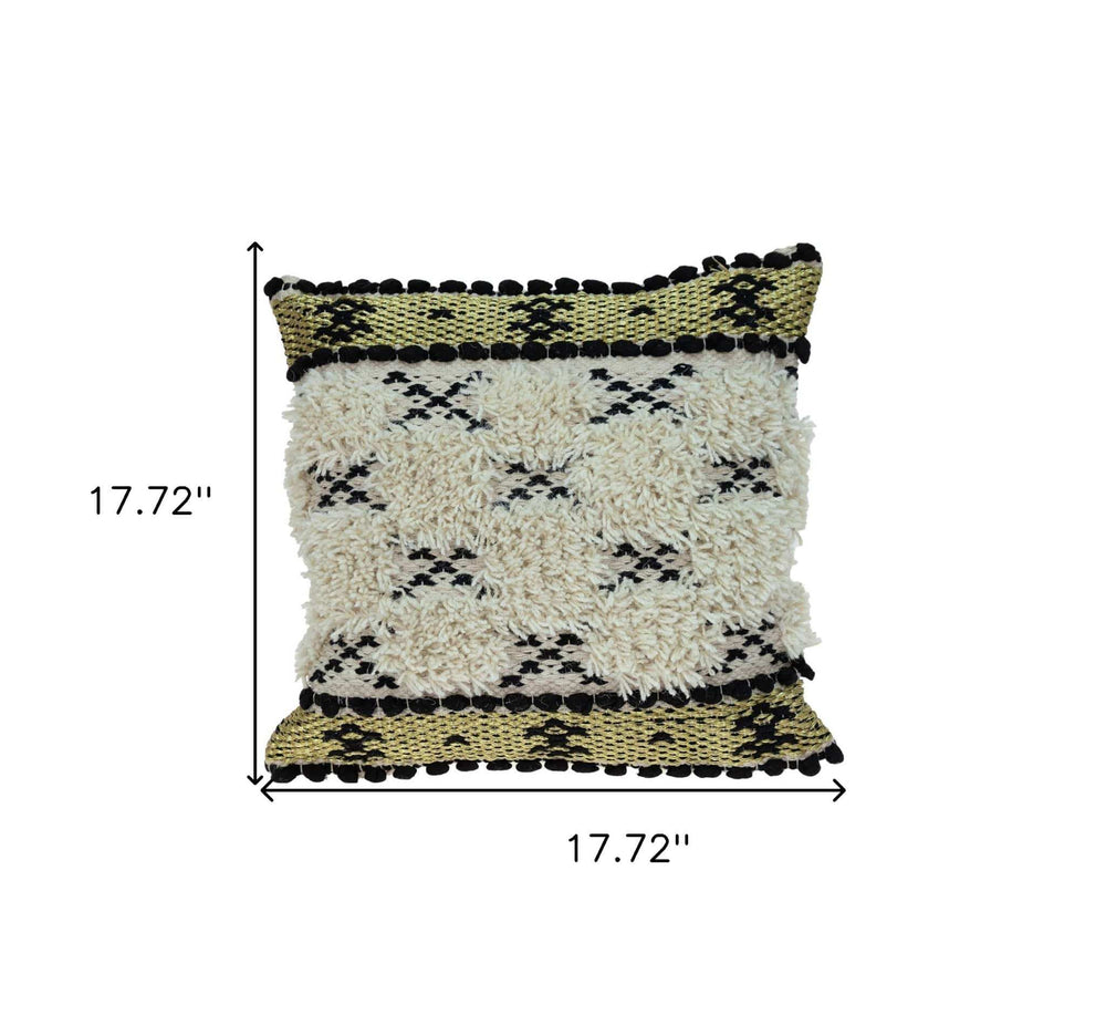 Shaggy Woven Throw Pillow - Homeroots - Flyclothing LLC