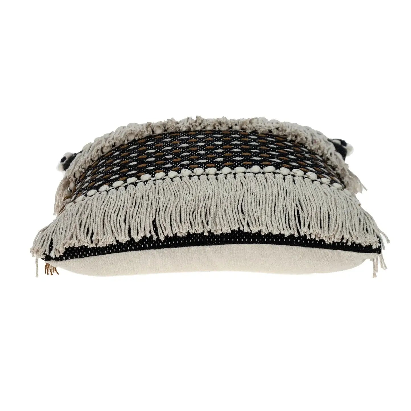 Black And Ivory Textured Throw Pillow - Homeroots - Flyclothing LLC