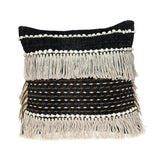Black And Ivory Textured Throw Pillow - Homeroots