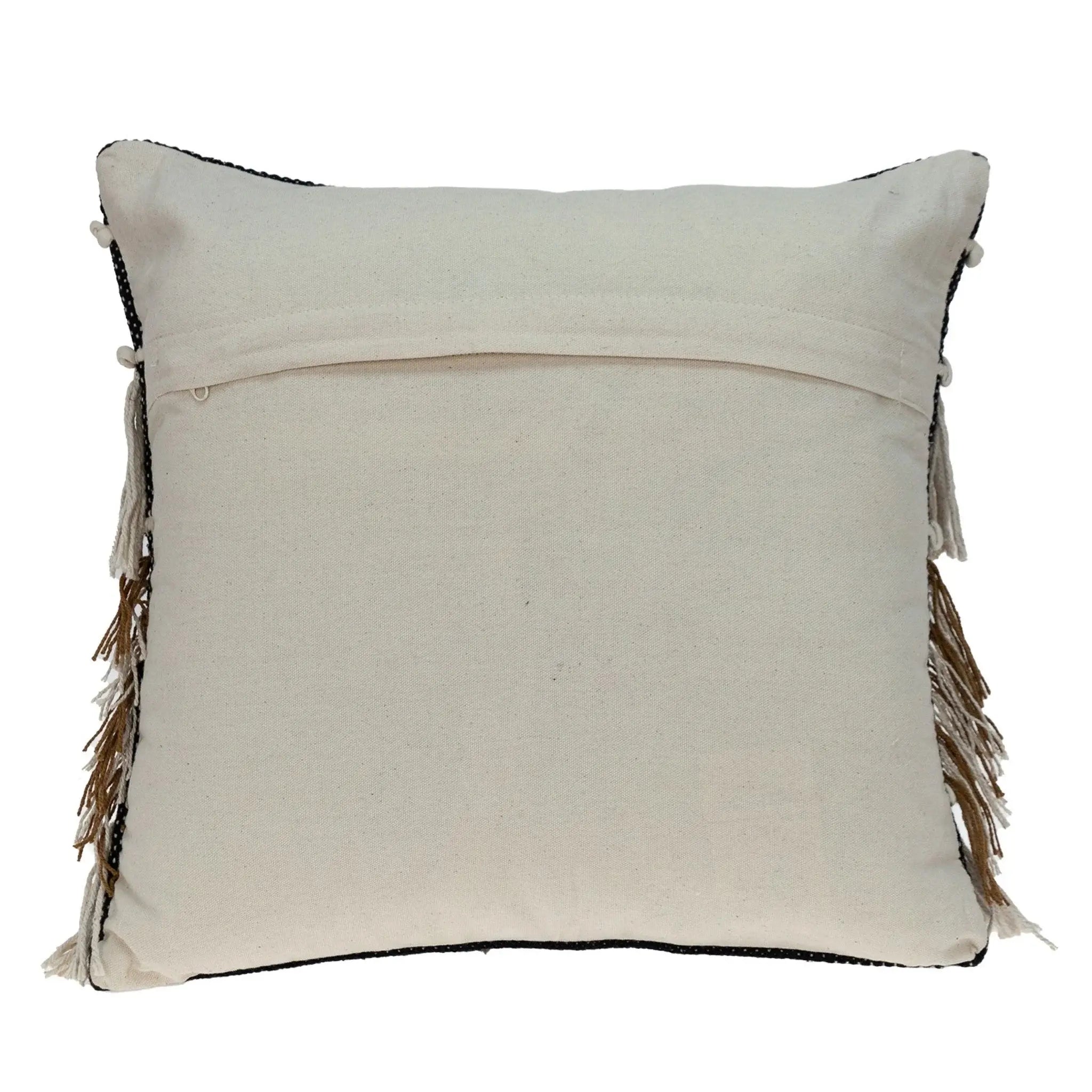 Black And Ivory Textured Throw Pillow - Homeroots - Flyclothing LLC