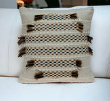 Creamy Beige Textured Throw Pillow - Homeroots