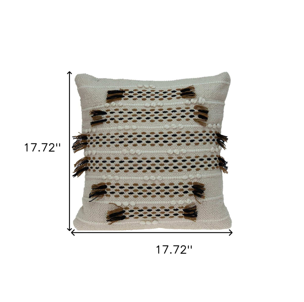 Creamy Beige Textured Throw Pillow - Homeroots - Flyclothing LLC